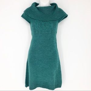 Mudd Teal Small Short Sleeve Cable Sweater Dress